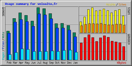 Usage summary for veloalto.fr